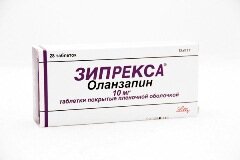 Таблетки Зипрекса покрытые оболочкой.